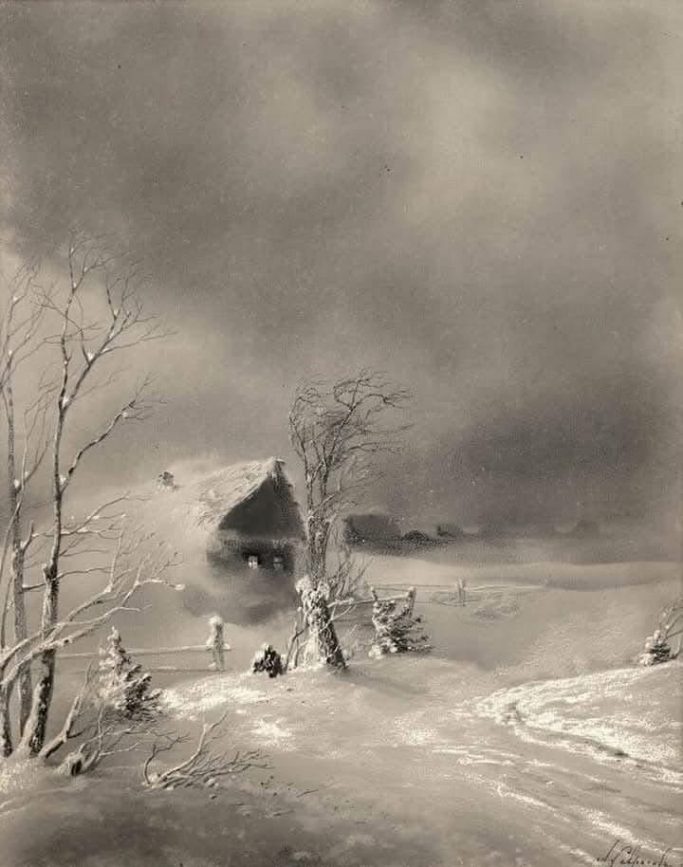 Alexey Savrasov (1830-1897) Winter Evening