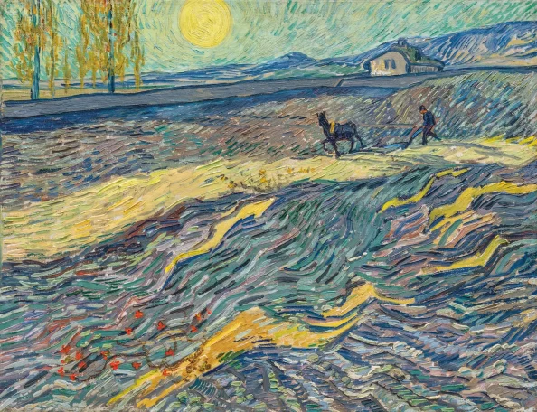 Vincent van Gogh (1853-1890) Eingezäuntes Feld mit Pflüger, 1889